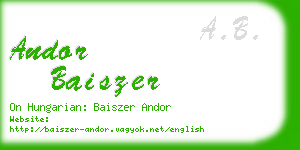 andor baiszer business card